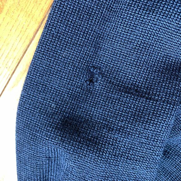 Vintage 60s Dehen 100% Wool Navy Varsity Cardigan -  Kids Size 4T - Picture 9 of 12